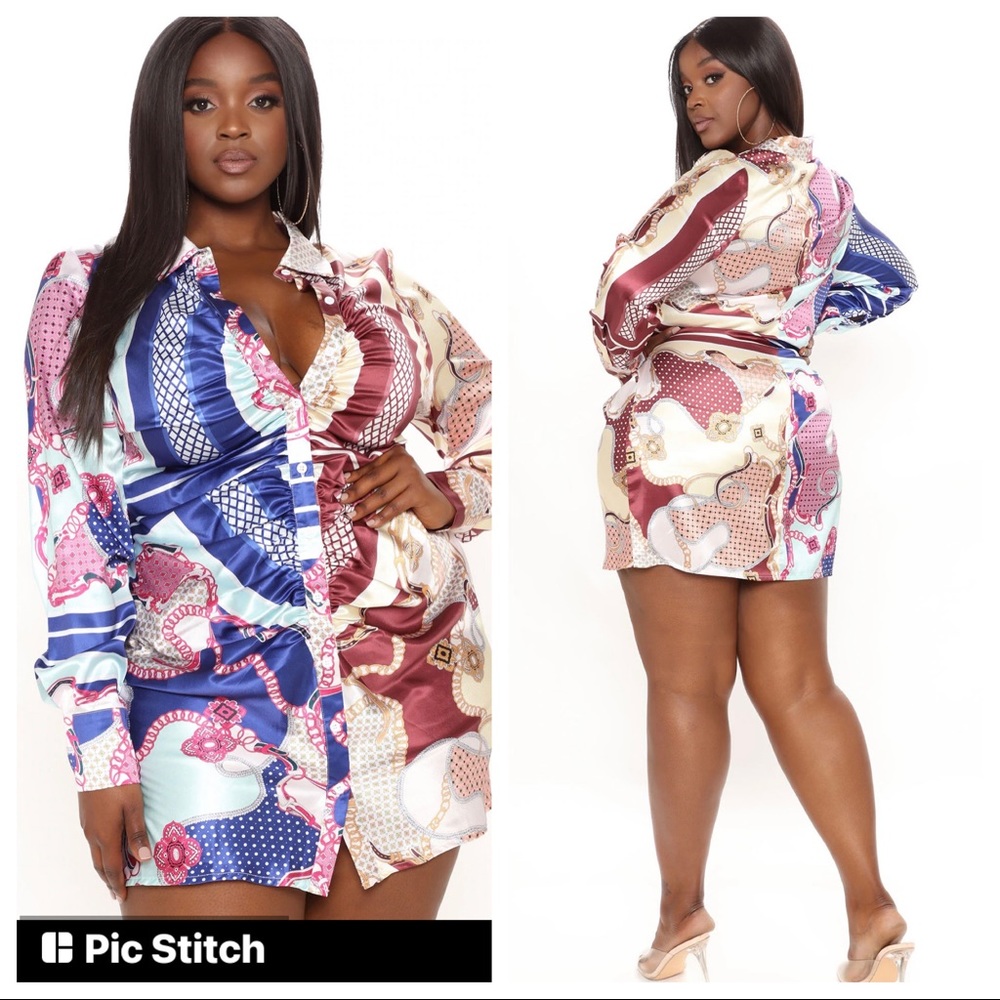 NEW Plus Size Satin Dress